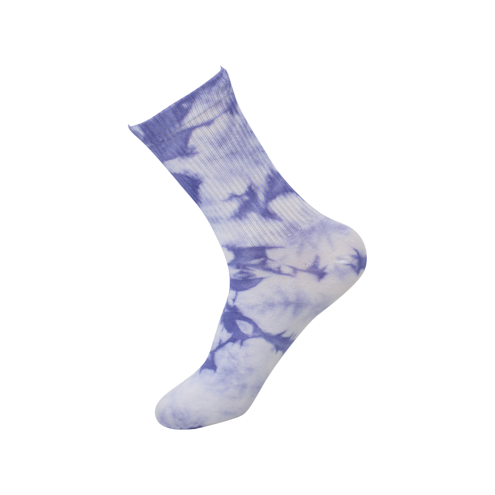 Meias de algodão de cano médio tie-dye de cano médio