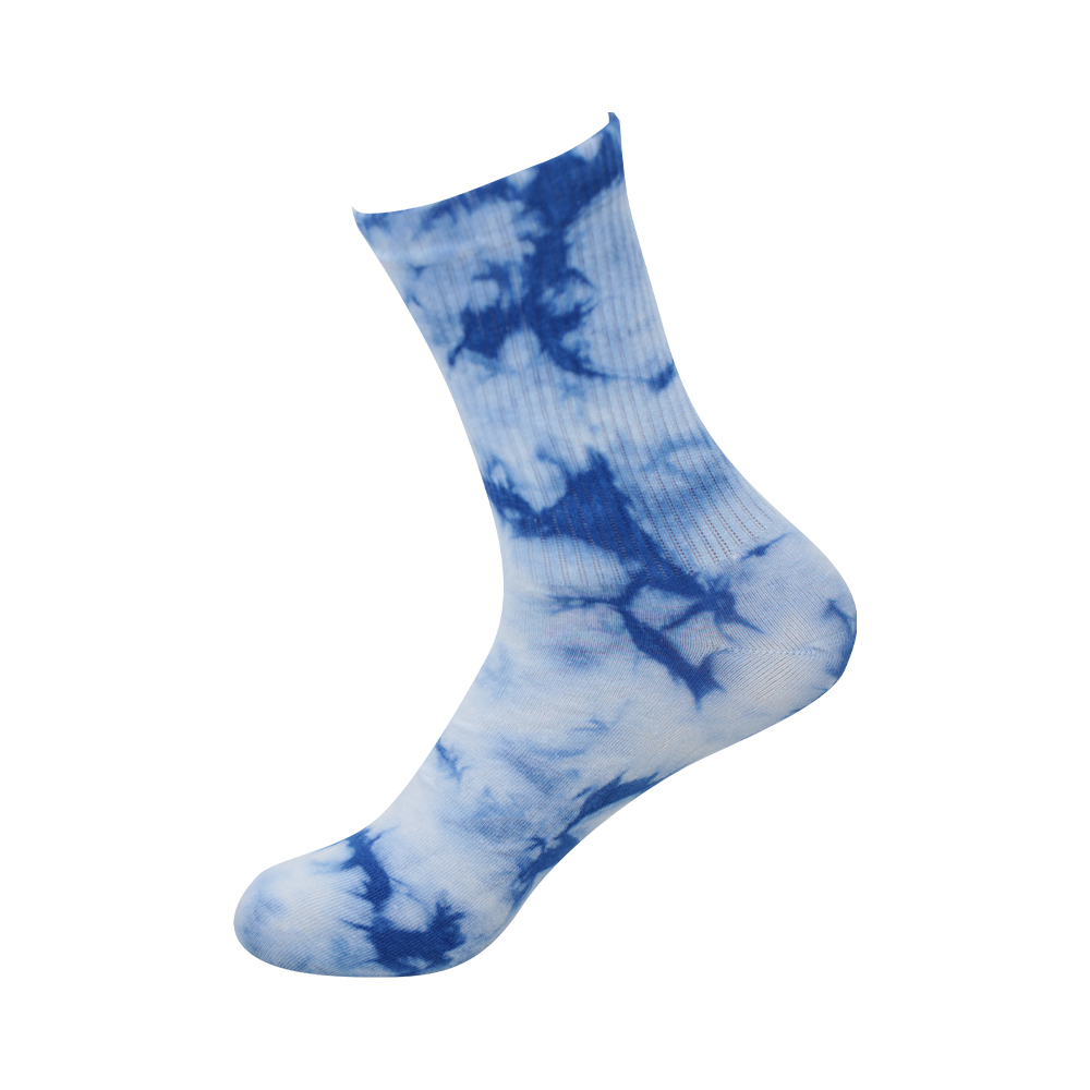 Meias de algodão de cano médio tie-dye de cano médio